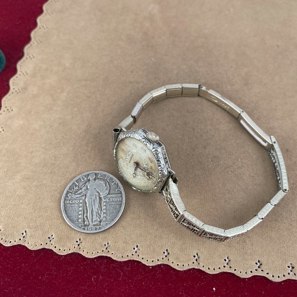 Antique Hallmark Hand Wind Mechanical Watch 15 Jewel Swiss Movement - Picture 6 of 9